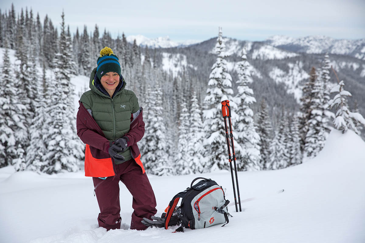 Arc'teryx Thorium AR (standing in front of snowy mountains)